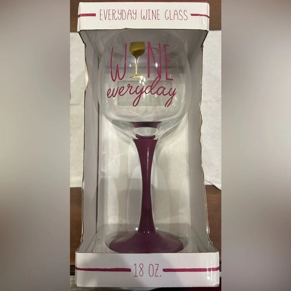 WINE EVERYDAY  18 oz wine glass. New in box - Picture 1 of 3